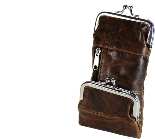 Estuche de cuero para cigarrillos y encendedor para mujer con cierre giratorio en varios colores