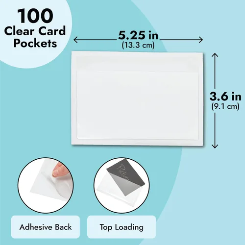 Miniatura 5 de Juvale Bolsas adhesivas para planificador de bolsillo, color blanco, paquete de 30, 4 tamaños (3.7 x 2.3 a 8.8 x 5.5 pulgadas), bolsillos adhesivos