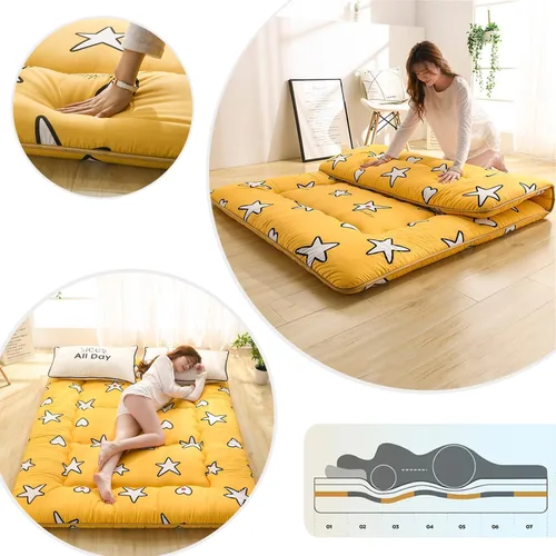 Miniatura 6 de Colchón enrollable de estilo japonés, colchón de futón grueso doble plegable, almohadilla para dormir individual/doble para dormitorio, colchón