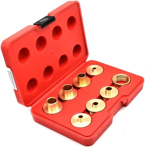 Big Horn 19604 Juego de bujes de enrutador de latón, 9 piezas