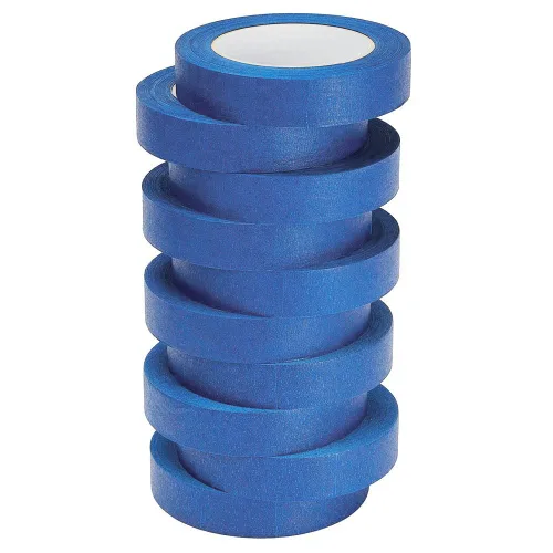 Lichamp 10 cintas azules para pintores de 1 pulgada, paquete múltiple de cinta adhesiva azul, 1 pulgada x 55 yardas x 10 rollos (550 yardas en total)