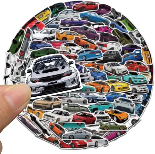 Miniatura 3 de 100 piezas Calcomanías JDM para Autos de Carreras - Calcomanías de Vinilo VSCO Impermeables para Niños, Laptops, Hydro Flask, Botellas de Agua