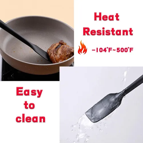 Miniatura 4 de 8 piezas de espátulas de silicona, espátulas antiadherentes de 8.5 pulgadas con núcleo de acero inoxidable, resistentes al calor hasta 500°F