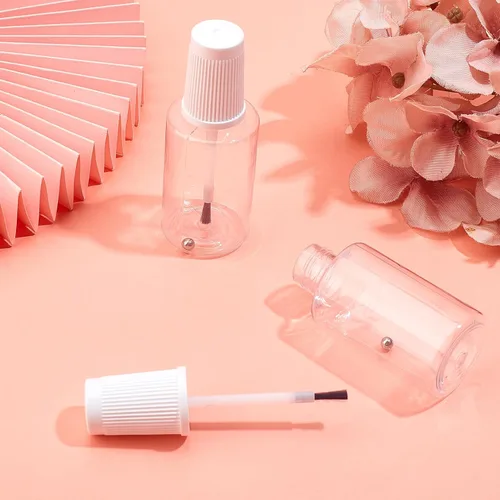 Miniatura 2 de NICENEEDED Botellas vacías de esmalte de uñas, contenedor de esmalte de uñas de plástico recargable, botellas de esmalte de uñas transparentes