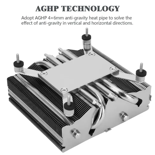 Miniatura 2 de Thermalright AXP90-X53 Enfriador de aire de CPU de perfil bajo, altura de 2.087 in, ventilador de CPU PWM delgado TL-9015, tecnología AGHP 3.0