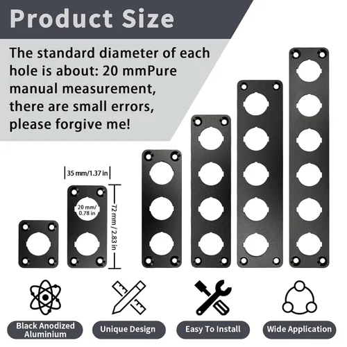 Miniatura 5 de Panel de interruptores, redondo de 12 voltios, panel de interruptores marinos de aluminio, impermeable, panel de interruptor basculante