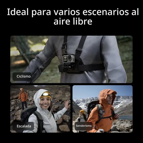 Miniatura 5 de DJI Osmo Action 3 Combo para Exteriores - Cámara de acción 4K/120fps con montaje para pecho y correa de mochila para senderismo y ciclismo, FOV