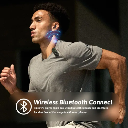 Miniatura 2 de Reproductor MP3 deportivo de 64 GB con clip y Bluetooth - Reproductor de música superligero con clip y auriculares, soporte MicroSD, repetición A-B