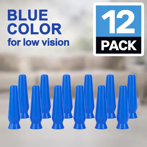 Miniatura 2 de [Paquete de 12] Insertador y removedor de lente escleral azul, aplicador de lentes de contacto de silicona sin ventilación para ojos duros, RGP