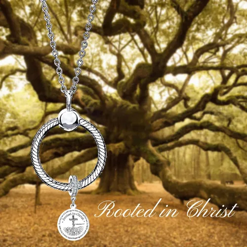 Miniatura 6 de Dije colgante de versículo bíblico de mano de oración cristiana para pulsera Pandora