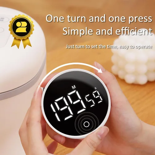 Miniatura 6 de Temporizador digital de cocina, temporizador visual magnético recargable con pantalla LED grande, volumen ajustable para aula, cocina, fitness