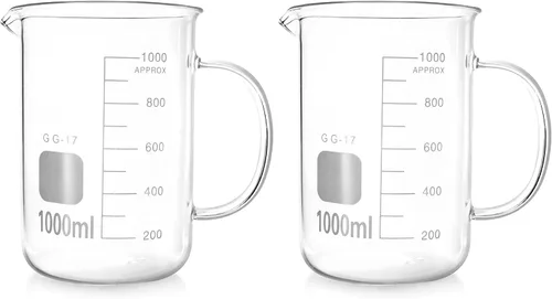 Miniatura 7 de QWORK Taza Vaso de 500 ml con Asa, Vaso Medidor de Vidrio Borosilicato