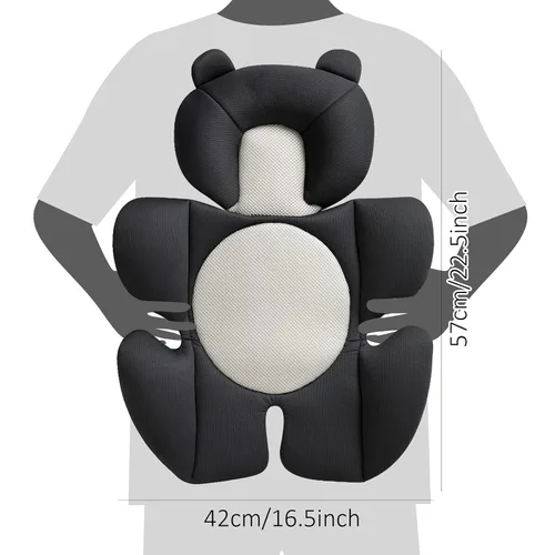 Miniatura 2 de G Ganen Cojín de apoyo para cochecito y asiento cómodo para bebé (oso negro)