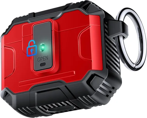 Miniatura 32 de Amoured AutoPOP - Funda para AirPods Pro de 1ª generación con cerradura y llavero, protección resistente de 360° y mecanismo de apertura de 1 clic