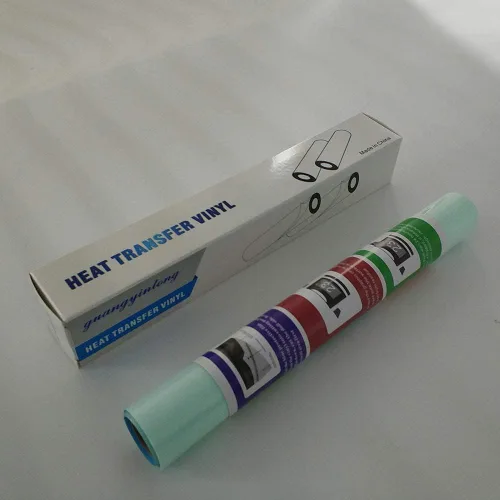 Miniatura 55 de guangyintong - Rollos de vinilo de transferencia de calor azul lago HTV, de 30,5 cm x 1,5 metros, vinilo para planchar para camisetas, superficie