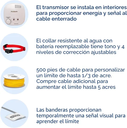 Miniatura 3 de PetSafe Sistema de Valla Subterránea Básica para 2 Perros - Barrera Eléctrica para Mascotas de Fácil Instalación con Banderas de Señalización Visual