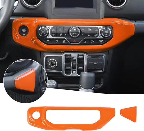 Miniatura 8 de JeCar Cubierta de panel de interruptor de aire acondicionado compatible con Jeep Wrangler 2018-2023 JL JLU y Gladiator JT 2020-2023, textura