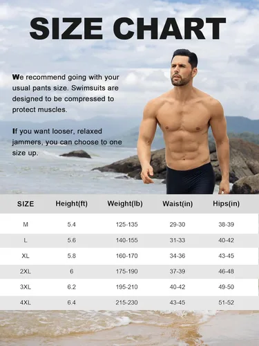 Miniatura 6 de 361 Swim Jammers for Men, Pro Racing Training Swimsuit, Chlorine Resistant Endurance Swimming Pants