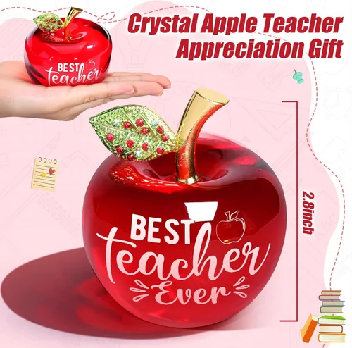 Miniatura 2 de Yookeer Regalos de agradecimiento para profesores, pisapapeles acrílico de manzana de 3 pulgadas, el mejor regalo para profesores, regalo