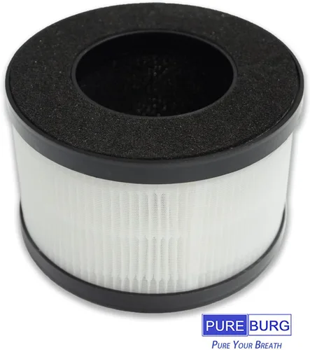 Miniatura 3 de PUREBURG Filtros de repuesto compatibles con purificador de aire HIMOX AP01 H01, paquete de 2 unidades H13 HEPA de 3 etapas de filtración de carbón