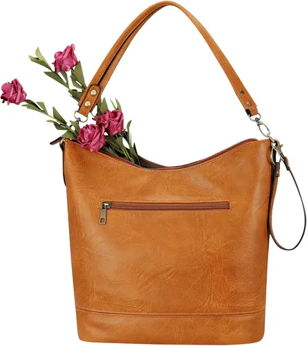 FUKUYIN Bolso de mano para mujer, bolso de hombro para mujer, bolso de mano de cuero suave de poliuretano para mujer, bolso cruzado grande para mujer