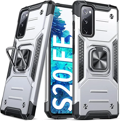 Miniatura 7 de Anqrp Funda para Galaxy S22 Ultra, Funda Protectora de Teléfono de Grado Militar con Soporte Plegable de Anillo de Metal Giratorio