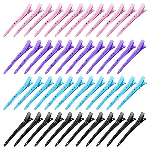 Miniatura 8 de Bantoye 48 pinzas de pato de 3.35 pulgadas a prueba de óxido de metal con agujeros para peinar el cabello, seccionar, rizar, colorear, multicolor 2