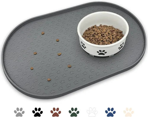 KPWACD Alfombrilla de alimentación para mascotas para perros y gatos, alfombrilla de silicona para mascotas antideslizante impermeable para tazones