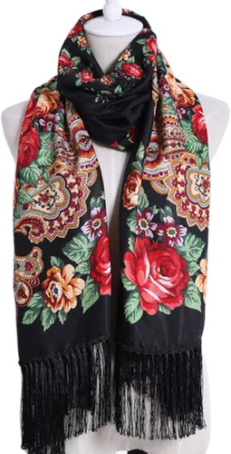 Miniatura 3 de Bufanda tradicional con borla exótica para mujer, cálida, suave, grande, rectangular, a la moda, bufandas