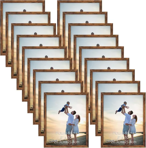 Miniatura 34 de Hoikwo 18 paquetes de marcos de fotos de plástico negro de 3.5x5 multifuncionales con cubierta de plástico para fotos familiares, obras de arte