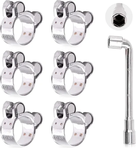 Miniatura 8 de Hilitchi Abrazadera de perno en T de acero inoxidable 304 Abrazaderas de manguera de tubo de tubo en T resistentes (4 unidades, 1.732-1.850 in)