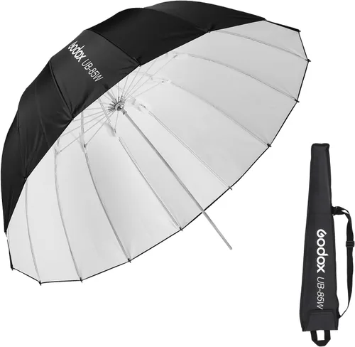 Miniatura 8 de Godox UB-85S - Paraguas parabólico reflectante de 33.5 pulgadas (33.5 in), color negro y plateado con bolsa de transporte portátil para estudio