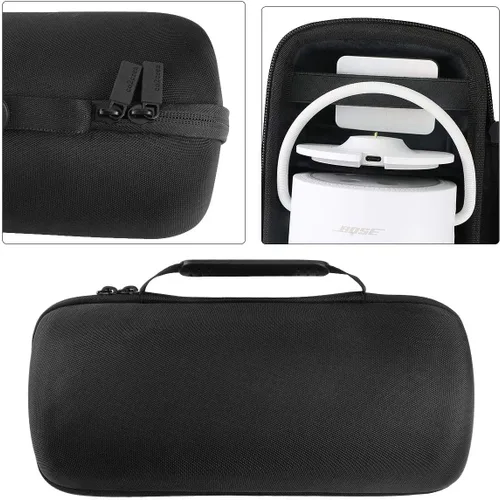 Miniatura 4 de co2CREA Funda de viaje rígida de repuesto para altavoz Bluetooth inalámbrico portátil Bose, hogar y hogar (estuche negro triple)