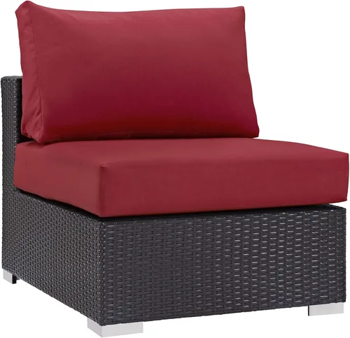 Miniatura 34 de Modway EEI-1911-EXP-ORA Convene - Muebles otomanos cuadrados de tela para patio, muebles de exterior, color naranja espresso Espresso Naranja