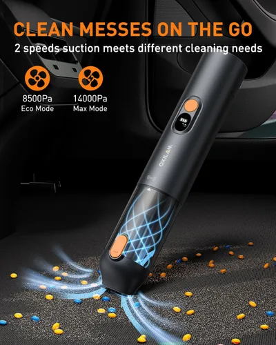Miniatura 5 de OXILAM Aspiradora de Coche Aspiradora de Mano Portátil Inalámbrica - 14000 PA Alta Potencia, Sopla y Aspira 2 en 1, Hasta 30 Minutos