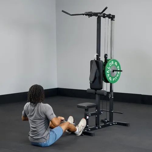 Miniatura 7 de Valor Fitness Máquina de cable de fila baja y desplegable LAT - Sistema de doble polea con carga de placa para entrenamiento de fuerza
