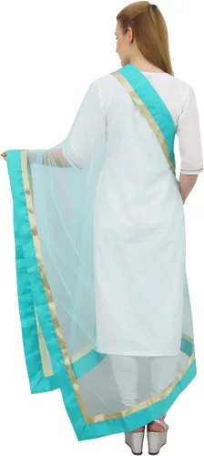 Miniatura 3 de Manta de bufanda de hiyab para mujer, diseño indio Net Dupatta