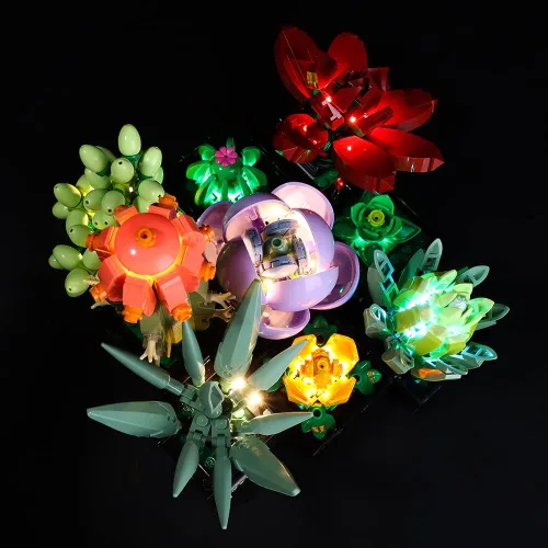 Miniatura 4 de Kyglaring Kit de iluminación LED para Lego Succulents 10309 - Juego de construcción de modelos, moderno, multicolor, interior, control remoto