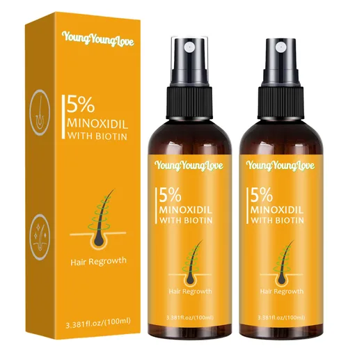 Miniatura 9 de Spray de minoxidil al 5% con biotina de 3.4 fl oz, tratamiento de recrecimiento para hombres y mujeres, promueve el cabello más grueso, más fuerte