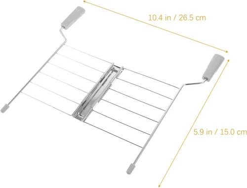 Miniatura 3 de Healifty Rejilla de calentamiento de tostadora de acero inoxidable de 10.43 x 5.90 x 0.98 pulgadas, pieza de repuesto para tostadora, plancha
