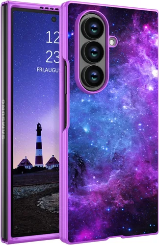 GUAGUA Funda para Samsung Galaxy Z Fold 7, brilla en la oscuridad, linda nebulosa espacial noctilucente, luminosa, delgada, protectora a prueba de