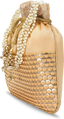 Miniatura 6 de Aheli Ethnic Potli Bag Gift for Women Handmade Purse Evening Handbags Stylish Bridal Fashion Clutch Bag Gift