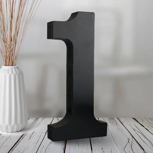 Miniatura 14 de AOCEAN Números de madera negra de 6 pulgadas, número de madera sin terminar para Halloween, números decorativos de pie, rebanadas, decoración