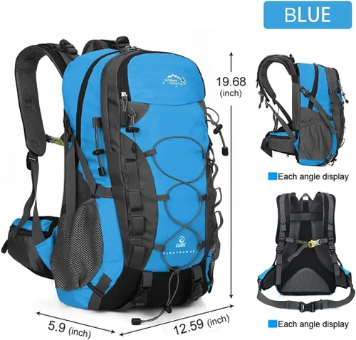 Miniatura 4 de INOXTO Mochila de senderismo ligera 35L/40L Mochila de día de senderismo con cubierta impermeable contra lluvia para viajes, camping al aire libre