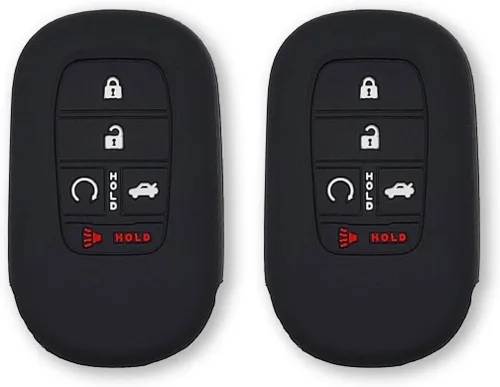 Autobase Funda de silicona para llavero Honda Civic Accord HR-V CR-V Pilot Sport SI EX EX-L Touring 2022 2023 2024 2025 2026 | Funda de protección