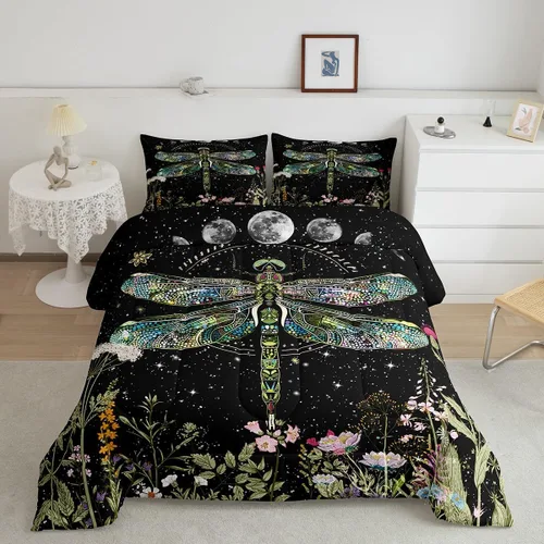 Miniatura 12 de Feelyou Juego de Edredón de Mariposas Coloridas Twin Patrón Impreso de Acuarela Arcoíris Ropa de Cama Acolchada para Dormitorio de Niñas Tie Dye