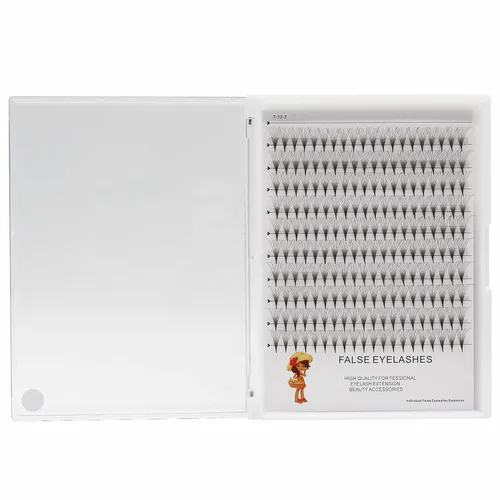 Miniatura 6 de Bodermincer Extensiones de pestañas postizas de rizo D de 0.394-0.709 in para elegir, abanico 10D, tallo largo, volumen ruso, profesional, imitación
