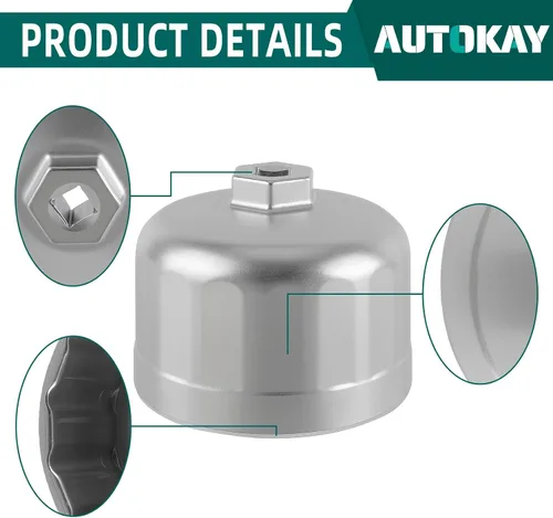 Miniatura 3 de AUTOKAY 86mm con 16 ranuras Llave de filtro de aceite Compatible con Volvo XC90 XC70 S60 S40 C70 S80 V40 V70, para BMW X3 328i 535i 128i 135i 135is