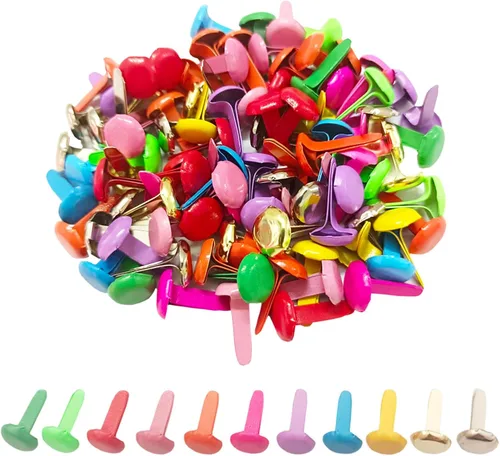 BlingKingdom 100 pines divididos multicolor pastel de metal para sujetadores redondos para manualidades, proyectos de manualidades, álbumes de