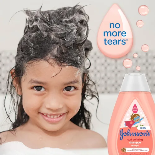 Miniatura 2 de Johnson's Baby Champú, definición de rizos, 13.6 onzas líquidas, control del encrespamiento, sin lágrimas, manteca de karité, paquete de 2